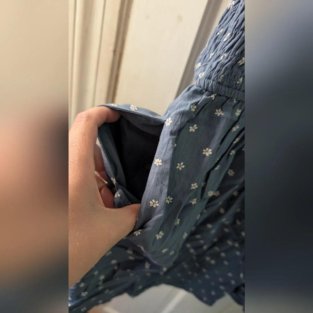 American Eagle Blue Floral, Tie Front, Short Sleeve mini dress sz XL NWT - Picture 8 of 8